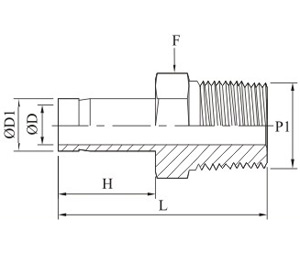 Male Adapter Tube To Pipe Drawing