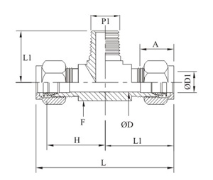 Male Branch Tee Drawing
