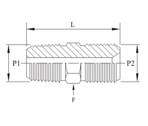 Hex Reducing Nipples 10k Bspp Npt Drawing