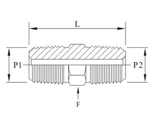 Hex Reducing Nipples 10k Npt Npt Drawing