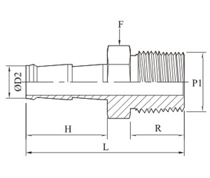 Hose To Male Adapter For Fractional Tube Drawing
