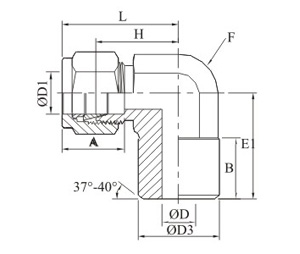 Male Pipe Weld Elbow Drawing